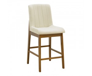 Σκαμπό μπαρ Dalby pakoworld καρυδί rubberwood και εκρού ύφασμα 50x45x102,5εκ Σκαμπό μπαρ Dalby pakoworld καρυδί rubberwood και εκρού ύφασμα 50x45x102,5εκ