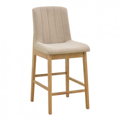 Σκαμπό μπαρ Dalby pakoworld sonoma rubberwood και μπεζ ύφασμα 50x45x102,5εκ Σκαμπό μπαρ Dalby pakoworld sonoma rubberwood και μπεζ ύφασμα 50x45x102,5εκ