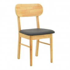 Καρέκλα Bedona pakoworld rubberwood σε φυσική απόχρωση με μαύρο pu μαξιλάρι 47x46x80εκ Καρέκλα Bedona pakoworld rubberwood σε φυσική απόχρωση με μαύρο pu μαξιλάρι 47x46x80εκ