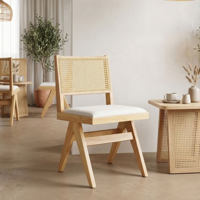Καρέκλα Winslow pakoworld rubberwood σε φυσική απόχρωση-ύφασμα λευκό 46x58x80εκ Καρέκλα Winslow pakoworld rubberwood σε φυσική απόχρωση-ύφασμα λευκό 46x58x80εκ