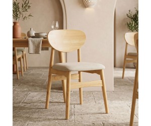 Καρέκλα Cardith pakoworld rubberwood-plywood σε φυσική απόχρωση-ύφασμα γκρι-μπεζ 48x51x78εκ Καρέκλα Cardith pakoworld rubberwood-plywood σε φυσική απόχρωση-ύφασμα γκρι-μπεζ 48x51x78εκ