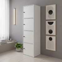 Ντουλάπι-στήλη Gabino pakoworld σε λευκή απόχρωση 40x39x158εκ