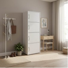 Ντουλάπι-στήλη Soline I pakoworld σε λευκή απόχρωση 40x34.5x120εκ