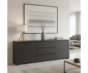 Μπουφές Kalya pakoworld σε ανθρακί απόχρωση 220x49x89.5εκ Μπουφές Kalya pakoworld σε ανθρακί απόχρωση 220x49x89.5εκ
