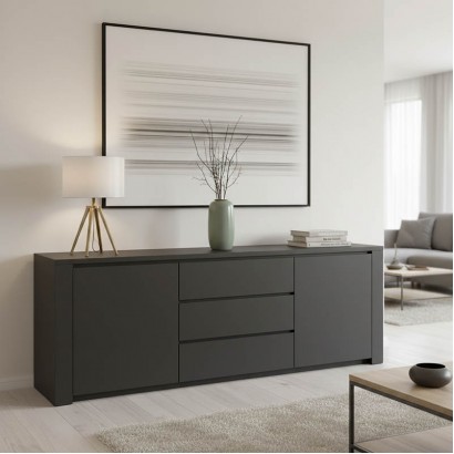 Μπουφές Kalya pakoworld σε ανθρακί απόχρωση 220x49x89.5εκ Μπουφές Kalya pakoworld σε ανθρακί απόχρωση 220x49x89.5εκ