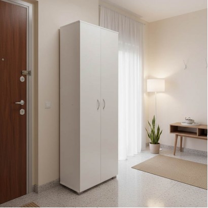 Παπουτσοθήκη-Ντουλάπα Racka pakoworld σε λευκή απόχρωση 58x34x186εκ