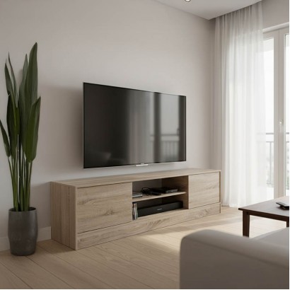 Έπιπλο τηλεόρασης Sasa pakoworld σε sonoma απόχρωση 150x35x41.5εκ Έπιπλο τηλεόρασης Sasa pakoworld σε sonoma απόχρωση 150x35x41.5εκ