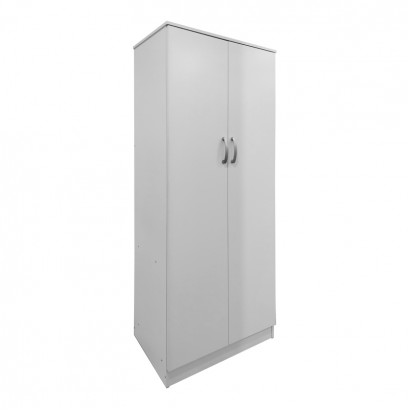 Ντουλάπα δίφυλλη Athos pakoworld σε λευκή απόχρωση 80x42x180εκ