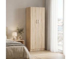 Ντουλάπα δίφυλλη Athos pakoworld σε sonoma απόχρωση 60x42x180εκ Ντουλάπα δίφυλλη Athos pakoworld σε sonoma απόχρωση 60x42x180εκ