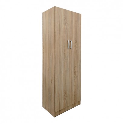 Ντουλάπα δίφυλλη Athos pakoworld σε sonoma απόχρωση 60x42x180εκ