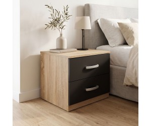Κομοδίνο Athos pakoworld σε sonoma-ανθρακί απόχρωση 48x40x41.5εκ Κομοδίνο Athos pakoworld σε sonoma-ανθρακί απόχρωση 48x40x41.5εκ