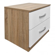 Κομοδίνο Athos pakoworld σε sonoma-λευκή απόχρωση 48x40x41.5εκ Κομοδίνο Athos pakoworld σε sonoma-λευκή απόχρωση 48x40x41.5εκ