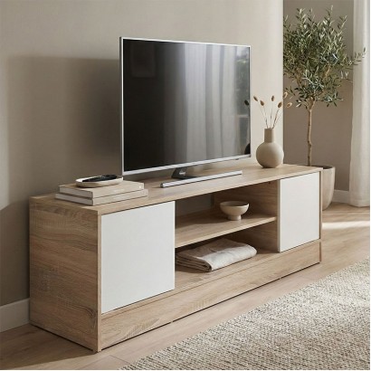 Έπιπλο τηλεόρασης Sasa pakoworld sonoma-λευκό 120x35x41.5εκ