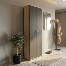 Παπουτσοθήκη-Ντουλάπα Racka pakoworld sonoma-ανθρακί 58x34x186εκ
