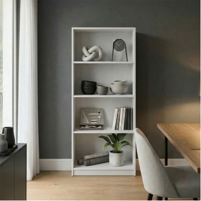 Βιβλιοθήκη Kendy pakoworld λευκό 60x30x167εκ