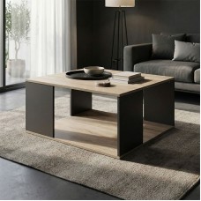Τραπέζι σαλονιού Zelegan pakoworld sonoma-ανθρακί 90x60x44.5εκ