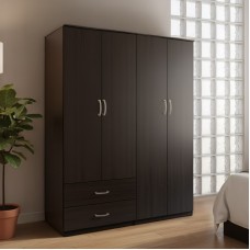 Ντουλάπα τετράφυλλη Athos pakoworld wenge 160x42x180εκ