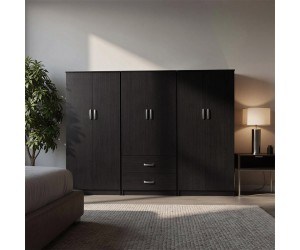 Ντουλάπα εξάφυλλη Athos Ι pakoworld wenge 240x42x180εκ