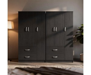 Ντουλάπα εξάφυλλη Athos pakoworld wenge 180x42x180εκ