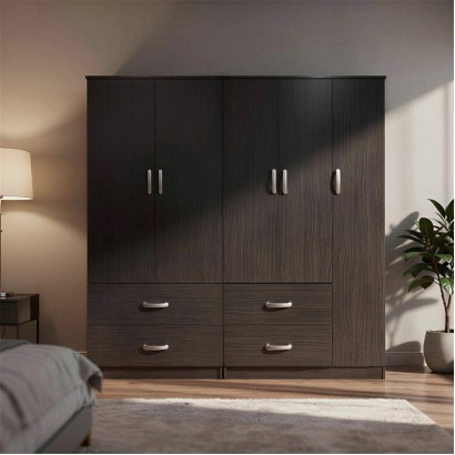 Ντουλάπα πεντάφυλλη Athos pakoworld wenge 170x42x180εκ