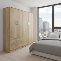 Ντουλάπα τετράφυλλη Athos pakoworld sonoma 160x42x180εκ Ντουλάπα τετράφυλλη Athos pakoworld sonoma 160x42x180εκ