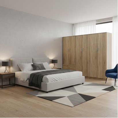 Ντουλάπα εξάφυλλη Athos I pakoworld sonoma 240x42x180εκ