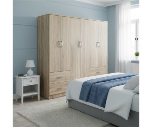 Ντουλάπα εξάφυλλη Athos pakoworld Sonoma 200.5x42x180εκ Ντουλάπα εξάφυλλη Athos pakoworld Sonoma 200.5x42x180εκ