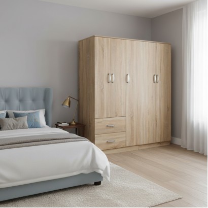 Ντουλάπα πεντάφυλλη Athos I pakoworld sonoma 170x42x180εκ
