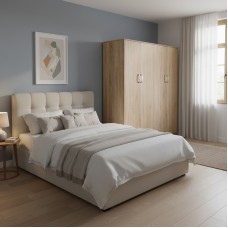 Ντουλάπα τετράφυλλη Athos Ι pakoworld sonoma 160x42x180εκ