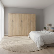 Ντουλάπα εξάφυλλη Athos ΙΙ pakoworld sonoma 240x42x180εκ