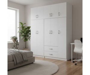 Ντουλάπα πεντάφυλλη με πατάρι Athos I pakoworld λευκή 170x42x240εκ Ντουλάπα πεντάφυλλη με πατάρι Athos I pakoworld λευκή 170x42x240εκ