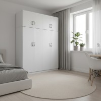 Ντουλάπα τετράφυλλη με πατάρι Athos Ι pakoworld λευκή 160x42x240εκ Ντουλάπα τετράφυλλη με πατάρι Athos Ι pakoworld λευκή 160x42x240εκ