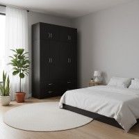 Ντουλάπα τετράφυλλη με πατάρι Athos pakoworld wenge 160x42x240εκ Ντουλάπα τετράφυλλη με πατάρι Athos pakoworld wenge 160x42x240εκ