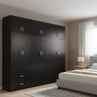 Ντουλάπα εξάφυλλη με πατάρι Athos I pakoworld wenge 240x42x240εκ Ντουλάπα εξάφυλλη με πατάρι Athos I pakoworld wenge 240x42x240εκ