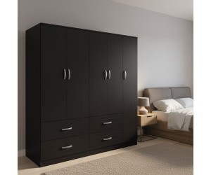 Ντουλάπα πεντάφυλλη με πατάρι Athos pakoworld wenge 170x42x240εκ