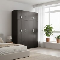 Ντουλάπα πεντάφυλλη με πατάρι Athos I pakoworld wenge 170x42x240εκ