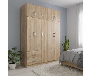 Ντουλάπα πεντάφυλλη με πατάρι Athos I pakoworld sonoma 170x42x240εκ Ντουλάπα πεντάφυλλη με πατάρι Athos I pakoworld sonoma 170x42x240εκ