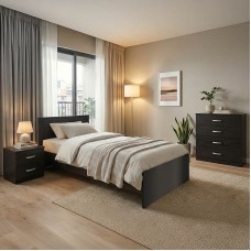 Σετ Κρεβατοκάμαρας Athos Wenge με Κρεβάτι 90x190εκ Σετ 3τεμ