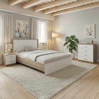Σετ Κρεβατοκάμαρας Athos Sonoma Λευκό με Κρεβάτι 140x200εκ Σετ 4τεμ Σετ Κρεβατοκάμαρας Athos Sonoma Λευκό με Κρεβάτι 140x200εκ Σετ 4τεμ