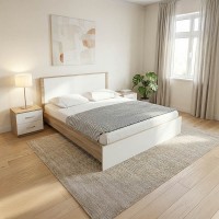 Σετ Κρεβατοκάμαρας Athos Sonoma Λευκό με Κρεβάτι 160x200εκ Σετ 3τεμ Σετ Κρεβατοκάμαρας Athos Sonoma Λευκό με Κρεβάτι 160x200εκ Σετ 3τεμ