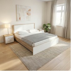 Σετ Κρεβατοκάμαρας Athos Sonoma Λευκό με Κρεβάτι 160x200εκ Σετ 3τεμ