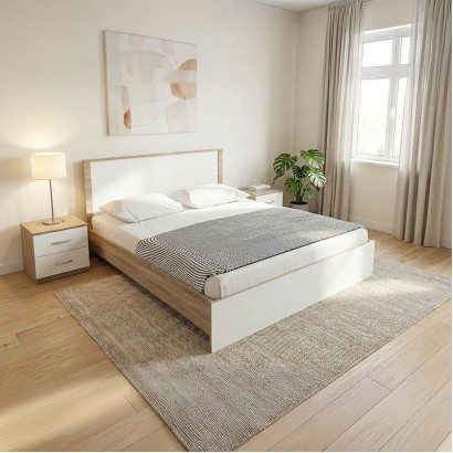 Σετ Κρεβατοκάμαρας Athos Sonoma Λευκό με Κρεβάτι 160x200εκ Σετ 3τεμ Σετ Κρεβατοκάμαρας Athos Sonoma Λευκό με Κρεβάτι 160x200εκ Σετ 3τεμ