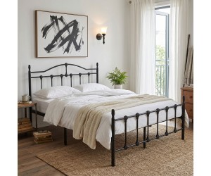 Κρεβάτι Wotso pakoworld μεταλλικό μαύρο 140x200εκ