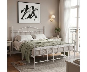 Κρεβάτι Wotso pakoworld μεταλλικό λευκο 140x200εκ