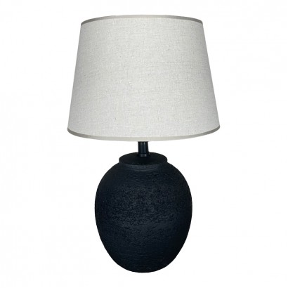 Επιτραπέζιο φωτιστικό Lurata Inart Ε27 κεραμικό σε μαύρο-μπεζ απόχρωση Φ26x38εκ