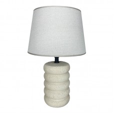 Επιτραπέζιο φωτιστικό Graike Inart Ε27 κεραμικό σε μπεζ απόχρωση Φ26x37εκ