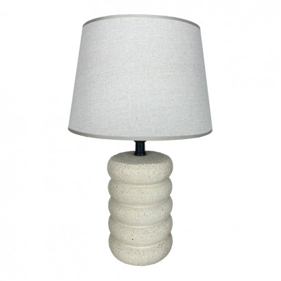 Επιτραπέζιο φωτιστικό Graike Inart Ε27 κεραμικό σε μπεζ απόχρωση Φ26x37εκ