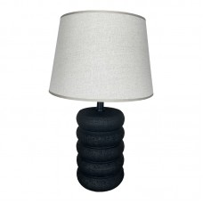 Επιτραπέζιο φωτιστικό Graike Inart Ε27 κεραμικό σε μαύρο-μπεζ απόχρωση Φ26x37εκ