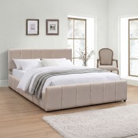 Κρεβάτι διπλό Doulia pakoworld μπεζ βελούδο 150x200εκ Κρεβάτι διπλό Doulia pakoworld μπεζ βελούδο 150x200εκ