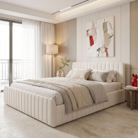 Κρεβάτι διπλό Myrelia pakoworld γκρι μπεζ ύφασμα 160x200εκ Κρεβάτι διπλό Myrelia pakoworld γκρι μπεζ ύφασμα 160x200εκ